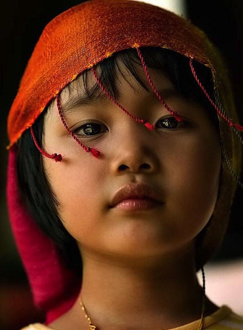 portrait of a young girl from a tribal vilage of Thailand